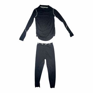 Terramar Boys XS Extra Small Black Long Underwear Base Layer Set Shirt Pants EUC